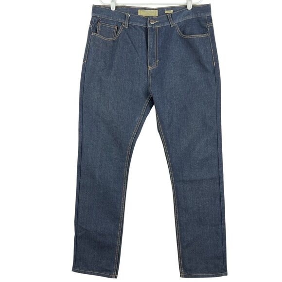 VINTAGE GENES 1891 Men's Blue Slim Denim Jeans Size 38x32 Mid Rise Non Stretch - Picture 1 of 15